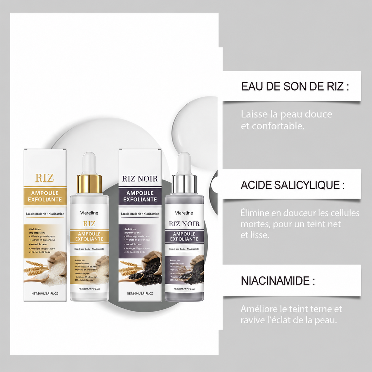Duo Exfoliant Riz Noir & Riz Blanc — Éclat et Hydratation
